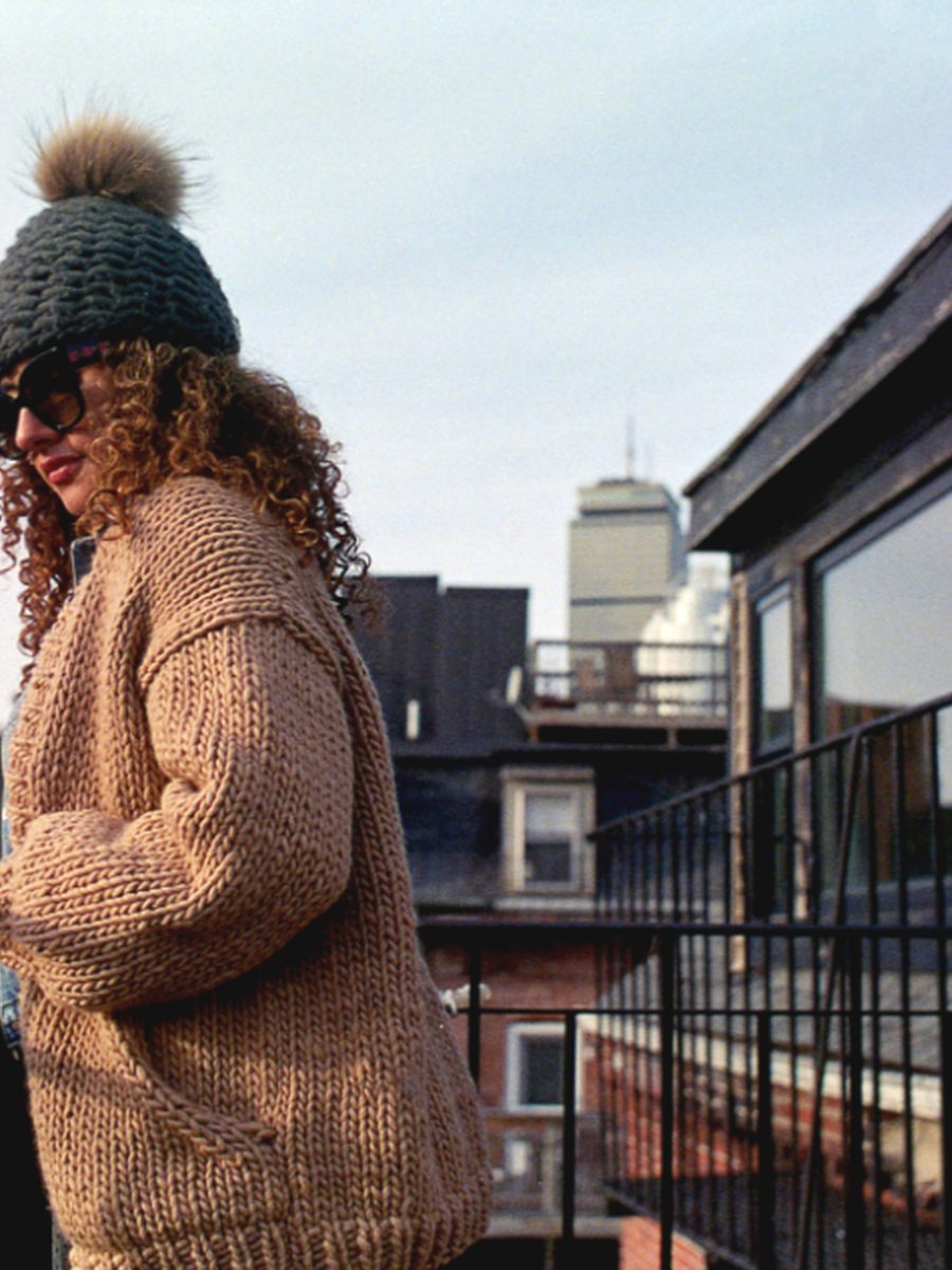 Cable-knit wool jumper