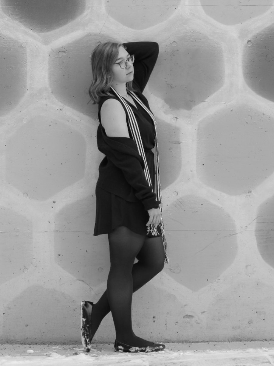 Leather-look mini skirt