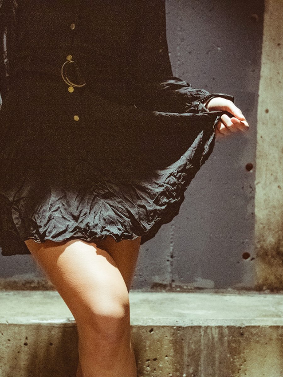 Satin pleated midi skirt