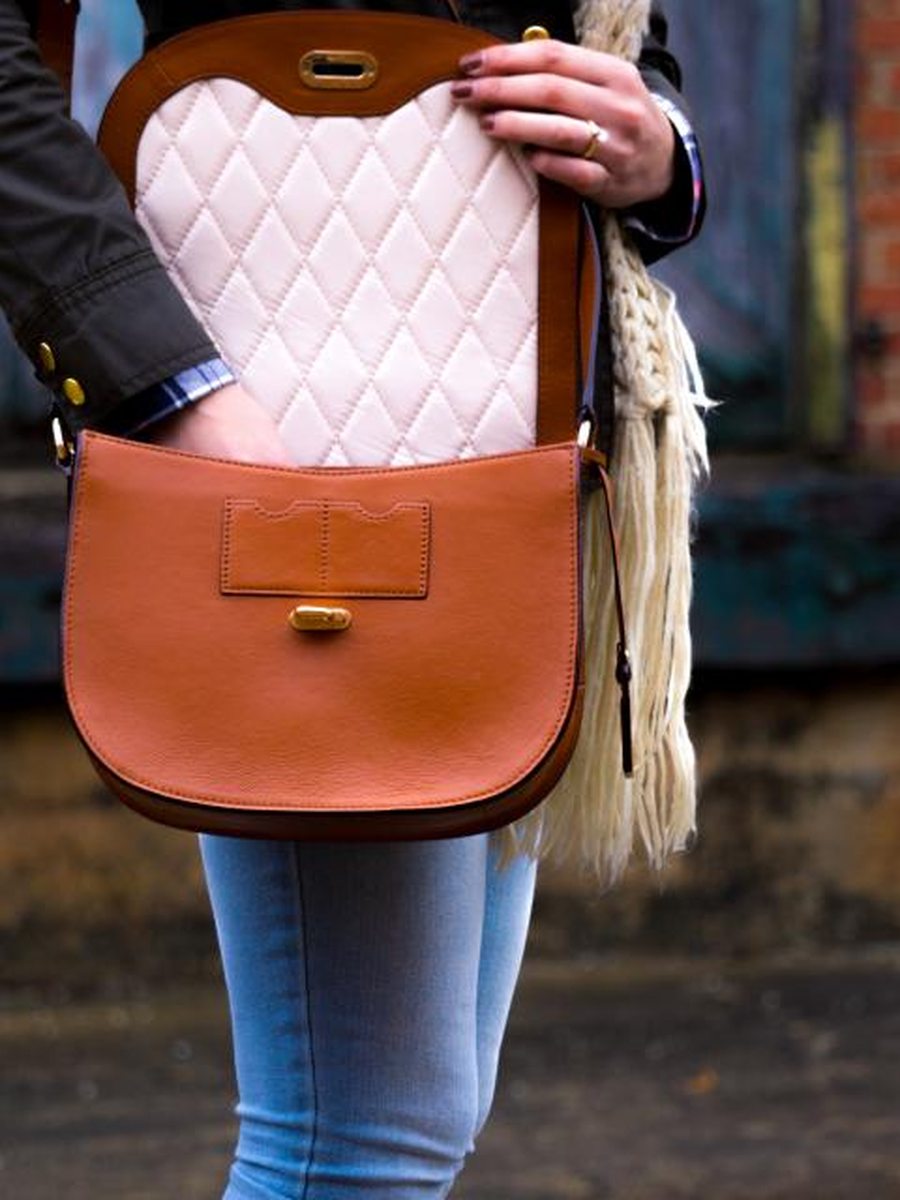 Structured leather tote