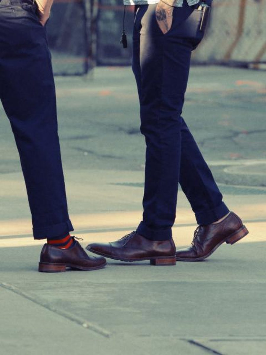 Tapered wool suit trousers