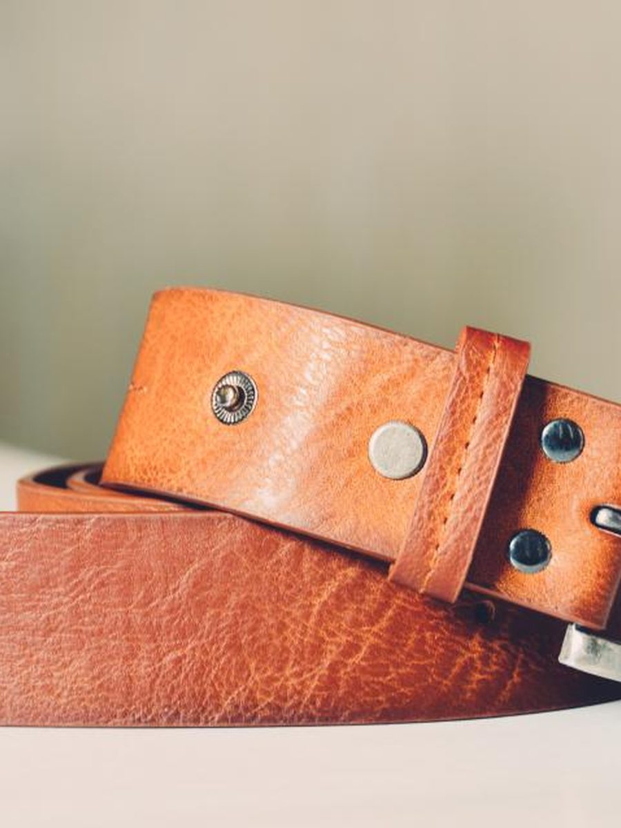 Woven leather belt